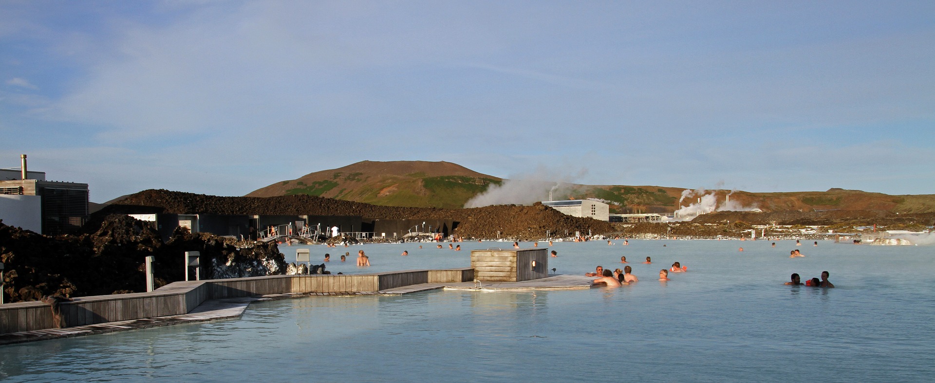 Panorama of blue lagoon in Iceland